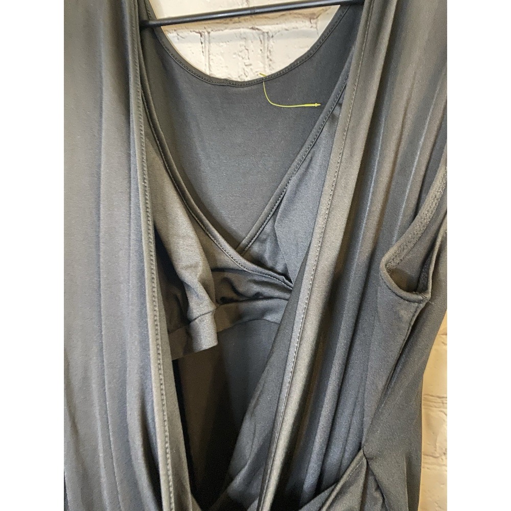 Women's Black Knit Solid Romper One-Piece Swimwear. Size XL Padded Bra Top - Picture 5 of 7